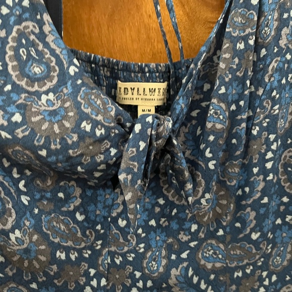 Idyllwind Blue and White Tie Front Midi Sundress - Picture 6 of 8